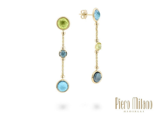 Yellow Gold Earrings with Peridot